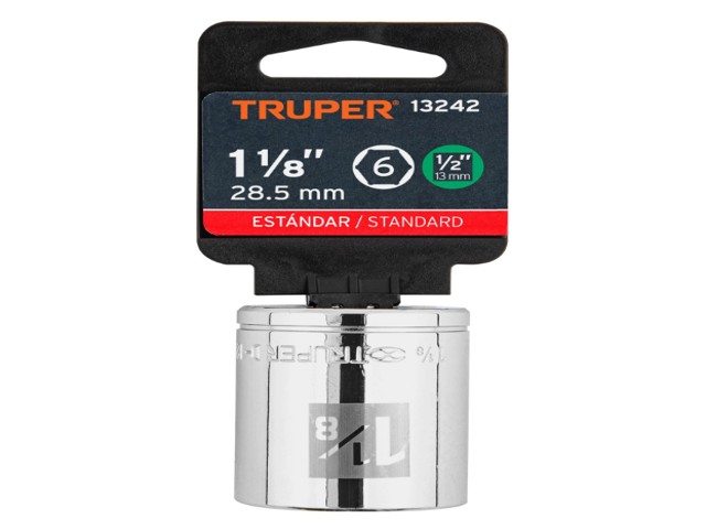 DADO DE 1-1/8', 6 PUNTAS, CUADRO 1/2', TRUPER 13242 - Image 2