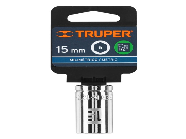DADO DE 15 MM, 6 PUNTAS, CUADRO 1/2', TRUPER 13265 - Image 2