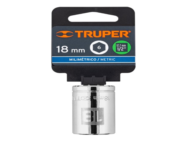 DADO DE 18 MM, 6 PUNTAS, CUADRO 1/2', TRUPER 13268 - Image 2