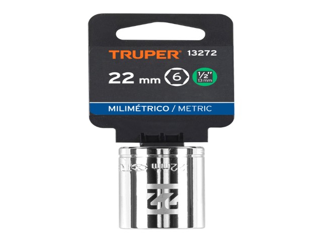 DADO DE 22 MM, 6 PUNTAS, CUADRO 1/2', TRUPER 13272 - Image 2