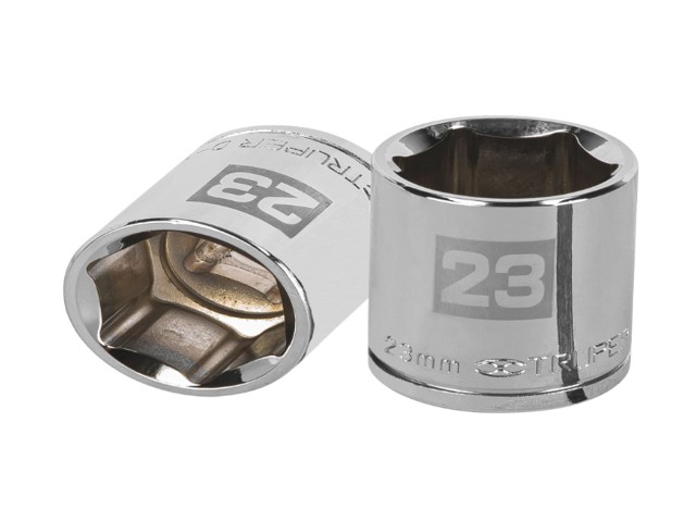 DADO DE 23 MM, 6 PUNTAS, CUADRO 1/2′, TRUPER   13273