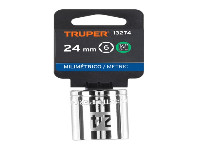 DADO DE 24 MM, 6 PUNTAS, CUADRO 1/2', TRUPER 13274 - Image 2