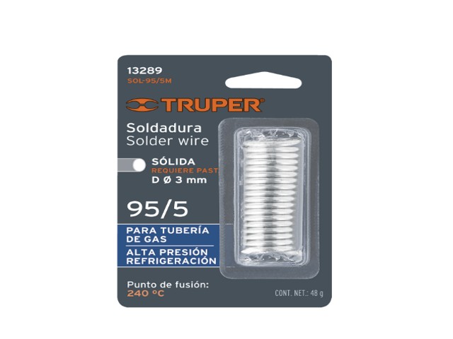 SOLDADURA 95/5 PARA TUBERÍA DE GAS, 48 G, TRUPER SOLDAKLIN 13289 - Image 2