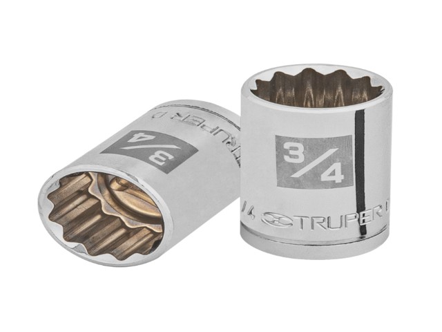 DADO DE 3/4′, 12 PUNTAS, CUADRO 1/2′, TRUPER    13306