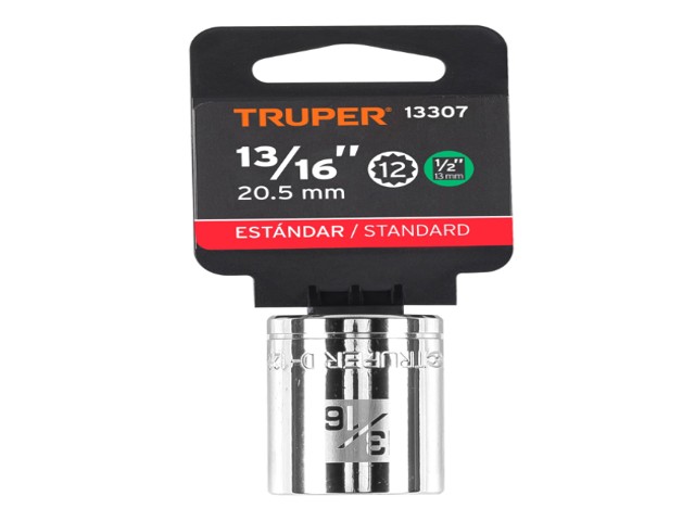 DADO DE 13/16', 12 PUNTAS, CUADRO 1/2', TRUPER 13307 - Image 2