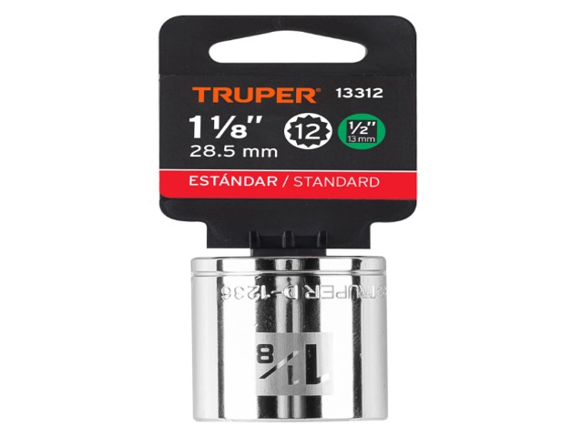 DADO DE 1-1/8', 12 PUNTAS, CUADRO 1/2', TRUPER 13312 - Image 2