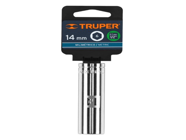 DADO LARGO DE 14 MM, 6 PUNTAS, CUADRO 1/2', TRUPER 13354 - Image 2