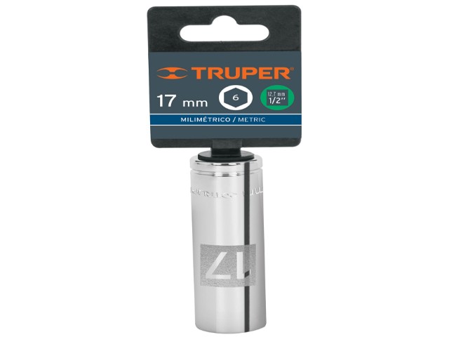DADO LARGO DE 17 MM, 6 PUNTAS, CUADRO 1/2', TRUPER 13357 - Image 2