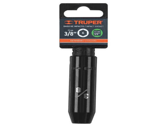DADO LARGO IMPACTO DE 3/8', 6 PUNTAS, CUADRO 1/2', TRUPER 13386 - Image 2
