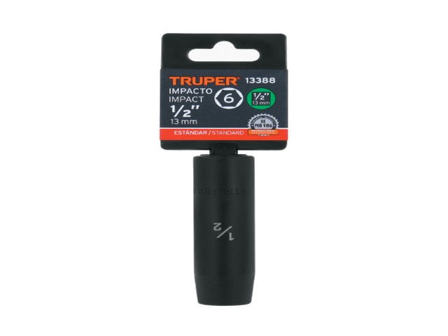 DADO LARGO IMPACTO DE 1/2', 6 PUNTAS, CUADRO 1/2', TRUPER 13388 - Image 2