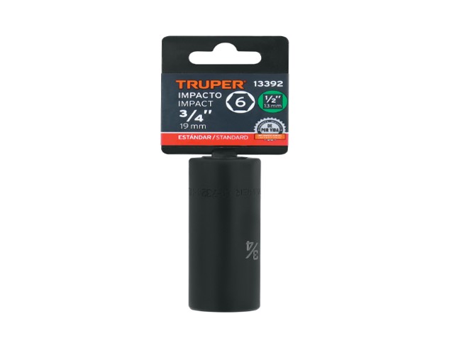 DADO LARGO IMPACTO DE 3/4', 6 PUNTAS, CUADRO 1/2', TRUPER 13392 - Image 2