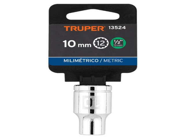 DADO DE 10 MM, 12 PUNTAS, CUADRO 1/2', TRUPER 13524 - Image 2