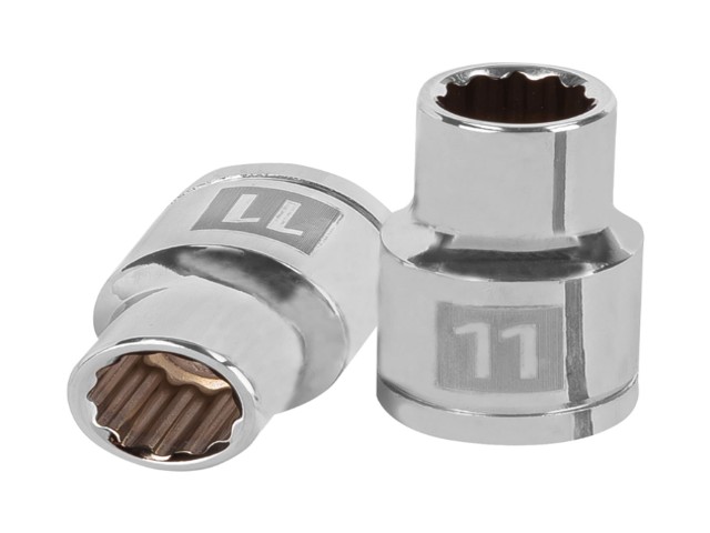 DADO DE 11 MM, 12 PUNTAS, CUADRO 1/2′, TRUPER   13525