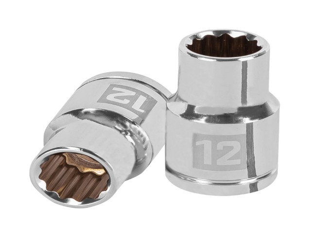 DADO DE 12 MM, 12 PUNTAS, CUADRO 1/2′, TRUPER   13526