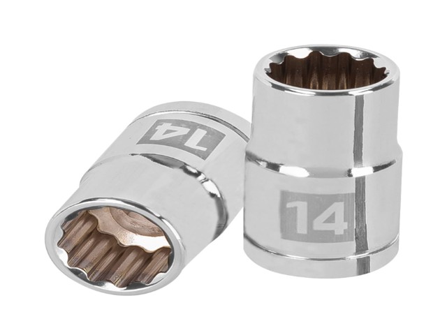 DADO DE 14 MM, 12 PUNTAS, CUADRO 1/2′, TRUPER   13528