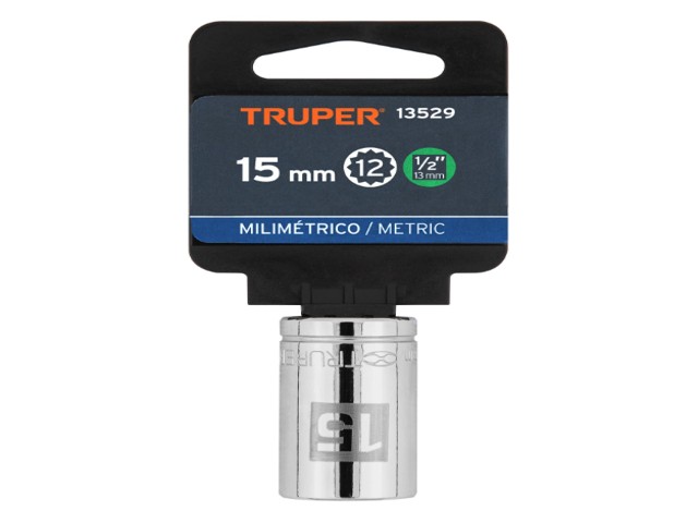 DADO DE 15 MM, 12 PUNTAS, CUADRO 1/2', TRUPER 13529 - Image 2