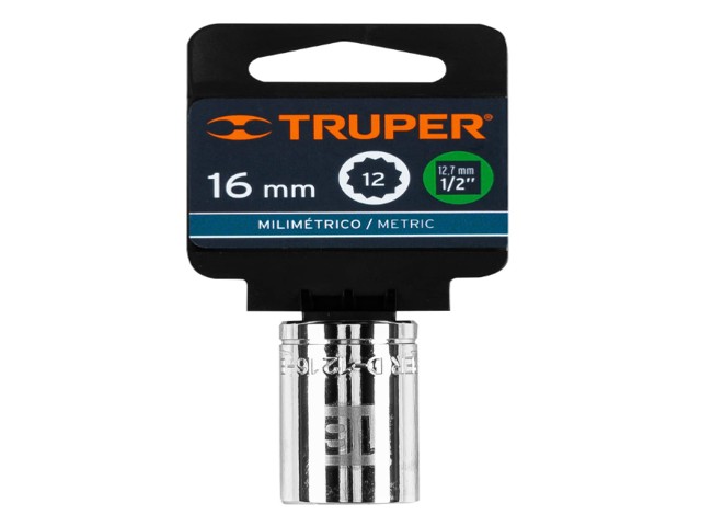 DADO DE 16 MM, 12 PUNTAS, CUADRO 1/2', TRUPER 13530 - Image 2
