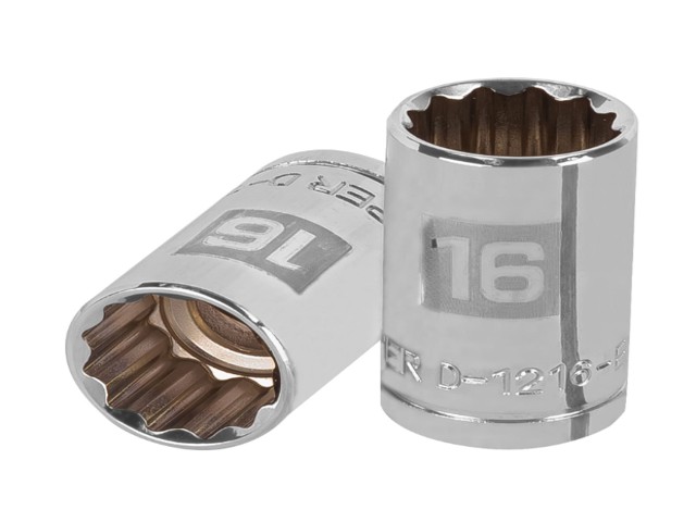 DADO DE 16 MM, 12 PUNTAS, CUADRO 1/2′, TRUPER   13530