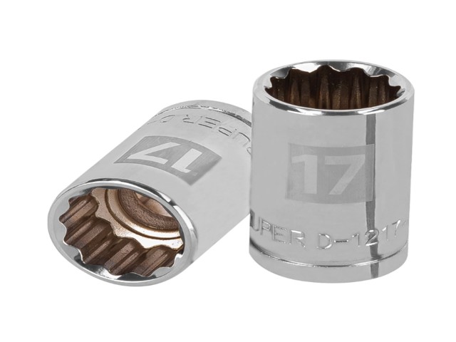 DADO DE 17 MM, 12 PUNTAS, CUADRO 1/2′, TRUPER   13531