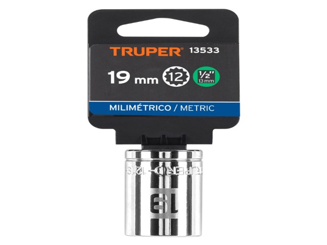 DADO DE 19 MM, 12 PUNTAS, CUADRO 1/2', TRUPER 13533 - Image 2