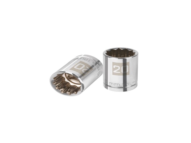 DADO DE 20 MM, 12 PUNTAS, CUADRO 1/2′, TRUPER   13534
