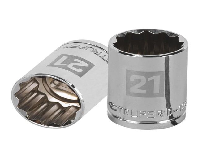 DADO DE 21 MM, 12 PUNTAS, CUADRO 1/2′, TRUPER   13535