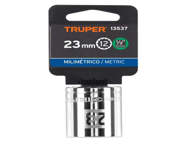 DADO DE 23 MM, 12 PUNTAS, CUADRO 1/2', TRUPER 13537 - Image 2