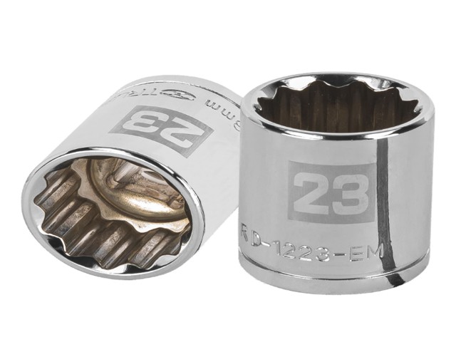 DADO DE 23 MM, 12 PUNTAS, CUADRO 1/2′, TRUPER   13537