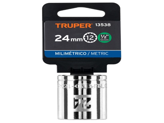 DADO DE 24 MM, 12 PUNTAS, CUADRO 1/2', TRUPER 13538 - Image 2
