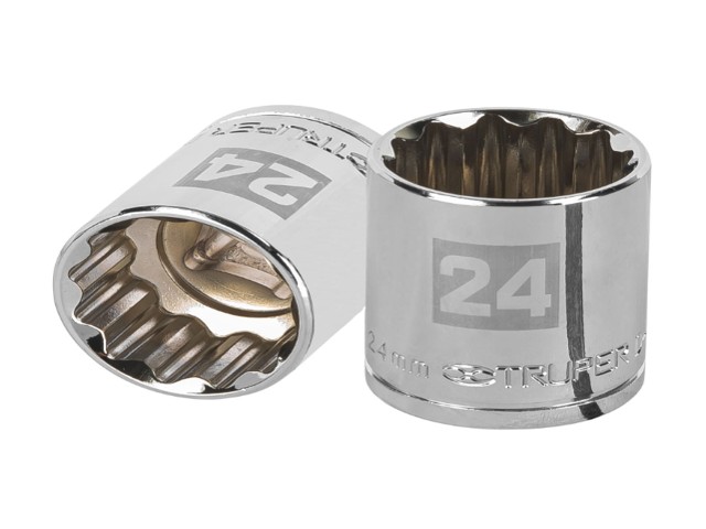 DADO DE 24 MM, 12 PUNTAS, CUADRO 1/2′, TRUPER    13538