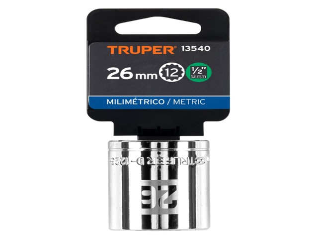 DADO DE 26 MM, 12 PUNTAS, CUADRO 1/2', TRUPER 13540 - Image 2