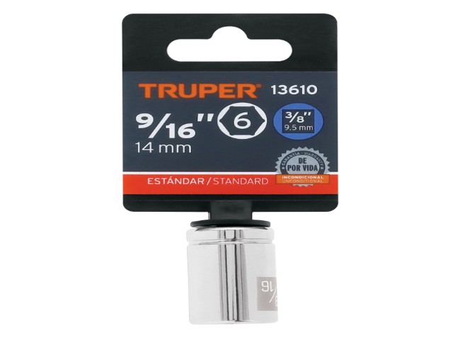 DADO DE 9/16', 6 PUNTAS, CUADRO 3/8', TRUPER 13610 - Image 2