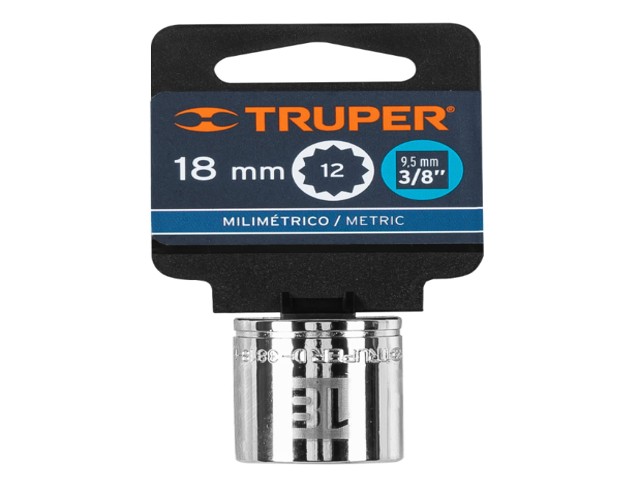 DADO DE 18 MM, 12 PUNTAS, CUADRO 3/8', TRUPER 13638 - Image 2