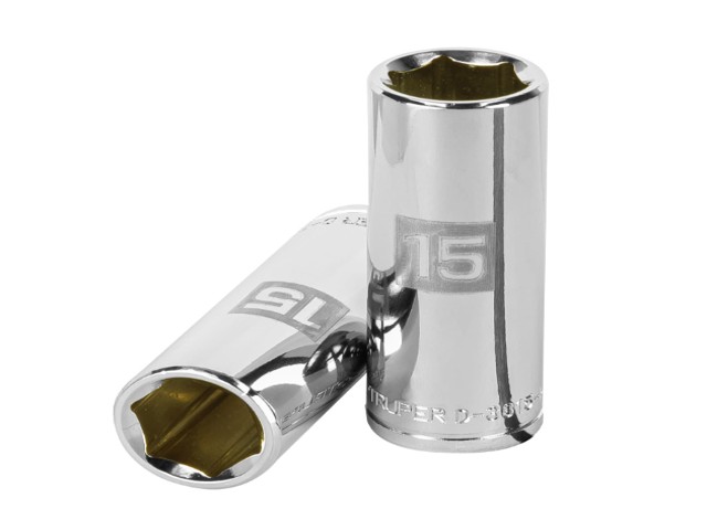 DADO LARGO DE 15 MM, 6 PUNTAS, CUADRO 3/8′, TRUPER    13775