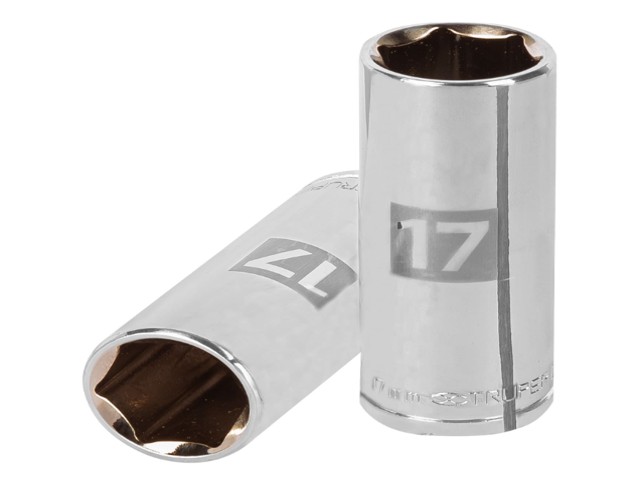 DADO LARGO DE 17 MM, 6 PUNTAS, CUADRO 3/8′, TRUPER   13777