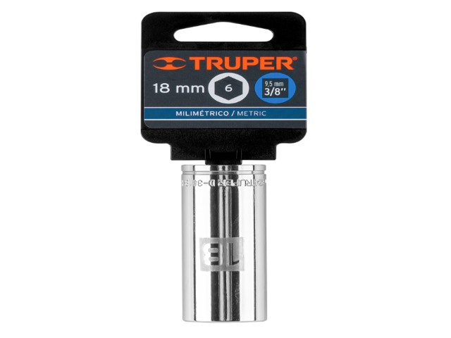 DADO LARGO DE 18 MM, 6 PUNTAS, CUADRO 3/8', TRUPER 13778 - Image 2