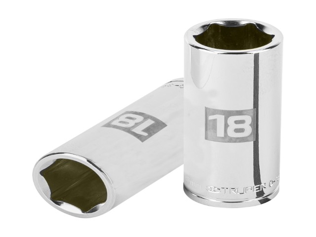 DADO LARGO DE 18 MM, 6 PUNTAS, CUADRO 3/8′, TRUPER   13778