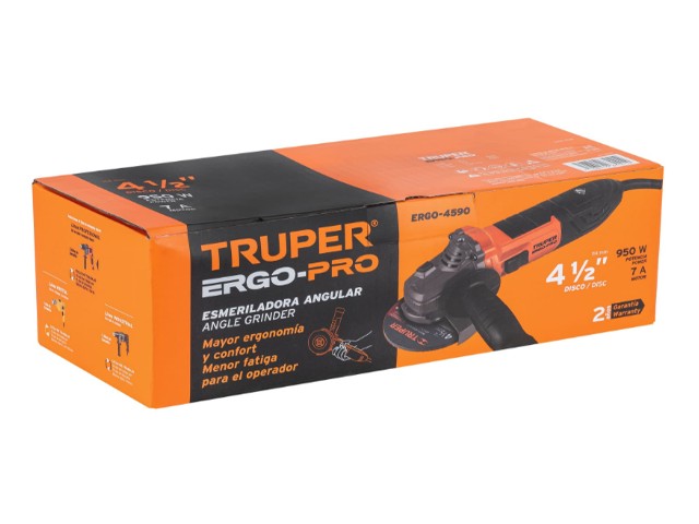 ESMERILADORA ANGULAR 4-1/2', 950W, TRUPER ERGO PRO 13935 - Image 2