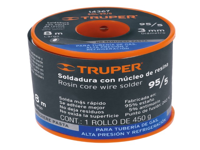 SOLDADURA 95/5 PARA TUBERÍA DE GAS, 450 G, TRUPER SOLDAFÁCIL 14367 - Image 2