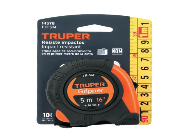 FLEXÓMETRO GRIPPER CONTRA IMPACTOS 5 M CINTA 19 MM, TRUPER 14578 - Image 2