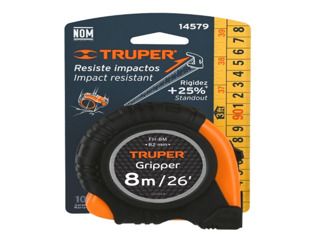 FLEXÓMETRO GRIPPER CONTRA IMPACTOS 8 M CINTA 25 MM, TRUPER 14579 - Image 2