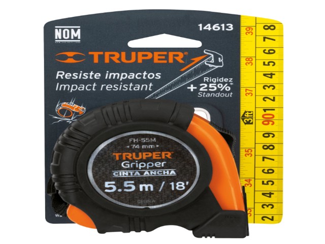FLEXÓMETRO GRIPPER CONTRA IMPACTOS 5.5 M CINTA 25 MM, TRUPER 14613 - Image 2