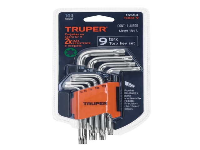 JUEGO DE 9 LLAVES TORX CON ORGANIZADOR ABATIBLE, TRUPER 15554 - Image 2