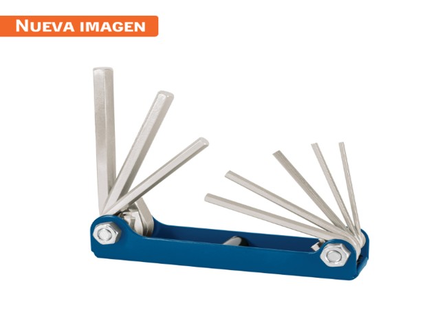 JUEGO DE 8 LLAVES HEXAGONALES MM, TIPO NAVAJA, TRUPER   15555
