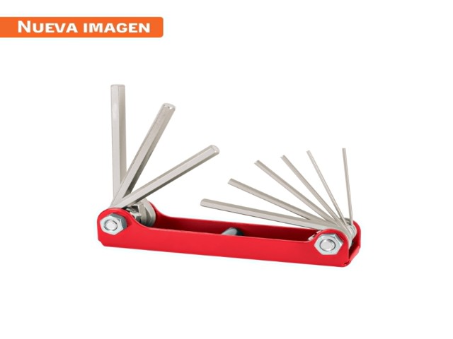 JUEGO DE 9 LLAVES HEXAGONALES STD, TIPO NAVAJA, TRUPER  15566