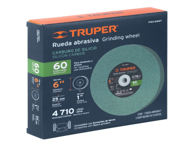 RUEDA ABRASIVA P/ESMERIL 6'X25MM, CARBURO SILICIO, GRANO 60 16407 - Image 2