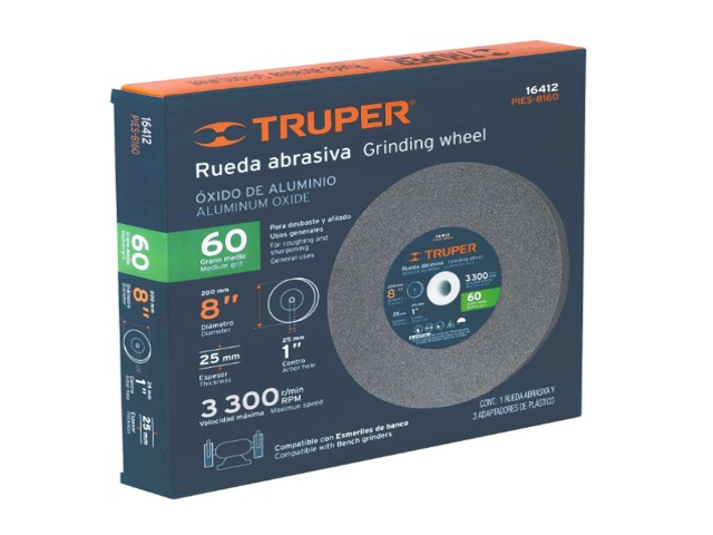 RUEDA ABRASIVA P/ESMERIL 8'X25MM, ÓXIDO ALUMINIO, GRANO 60 16412 - Image 2