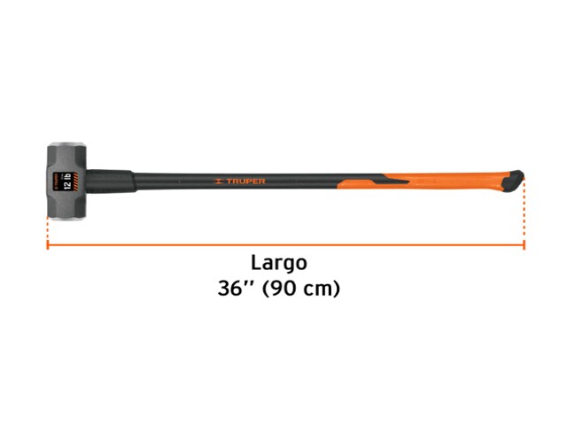 MARRO OCTAGONAL 12 LB, MANGO FIBRA DE VIDRIO 36', TRUPER 16542 - Image 2