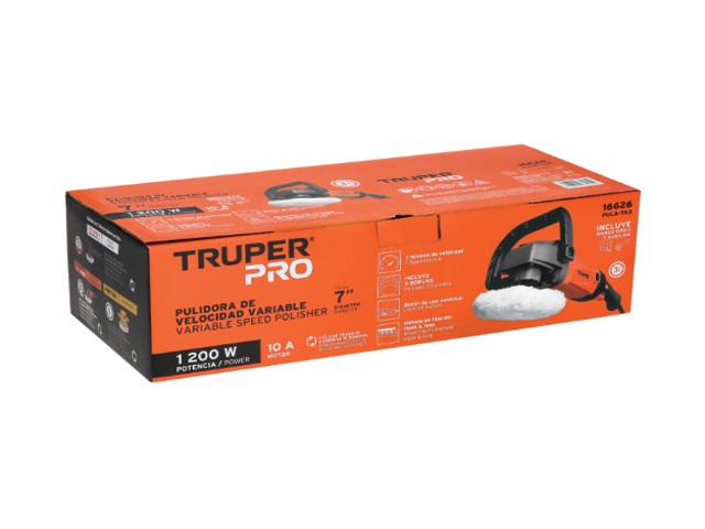 PULIDORA ROTATIVA 7', 1200W, TRUPER PRO 16626 - Image 2