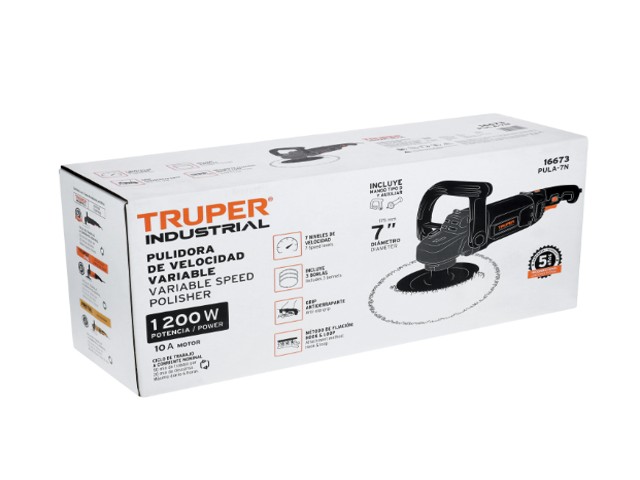 PULIDORA ROTATIVA 7', 1200W, TRUPER INDUSTRIAL 16673 - Image 2